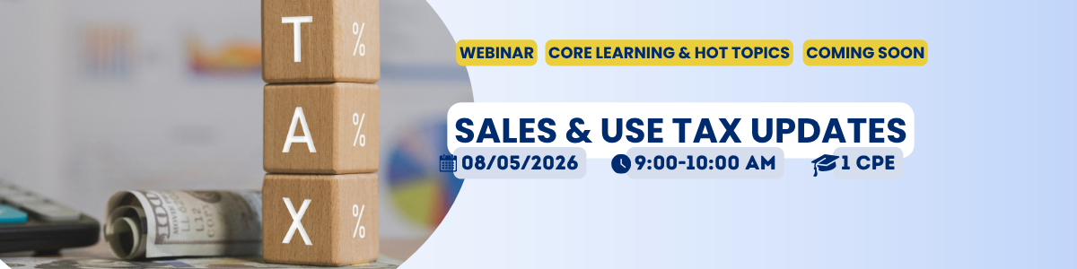Sales & Use Tax Updates (08.05.26) Image