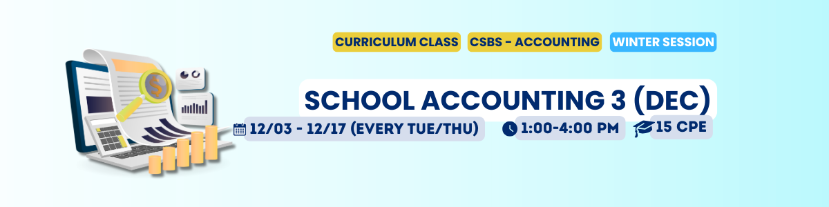 2026 School Accounting 3 - Online (Dec) Image