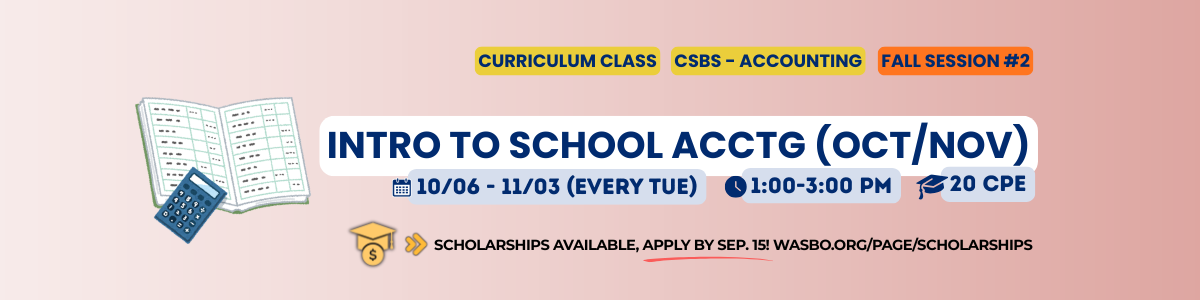 2026 Introduction to School Accounting - Online (Oct/Nov) Image